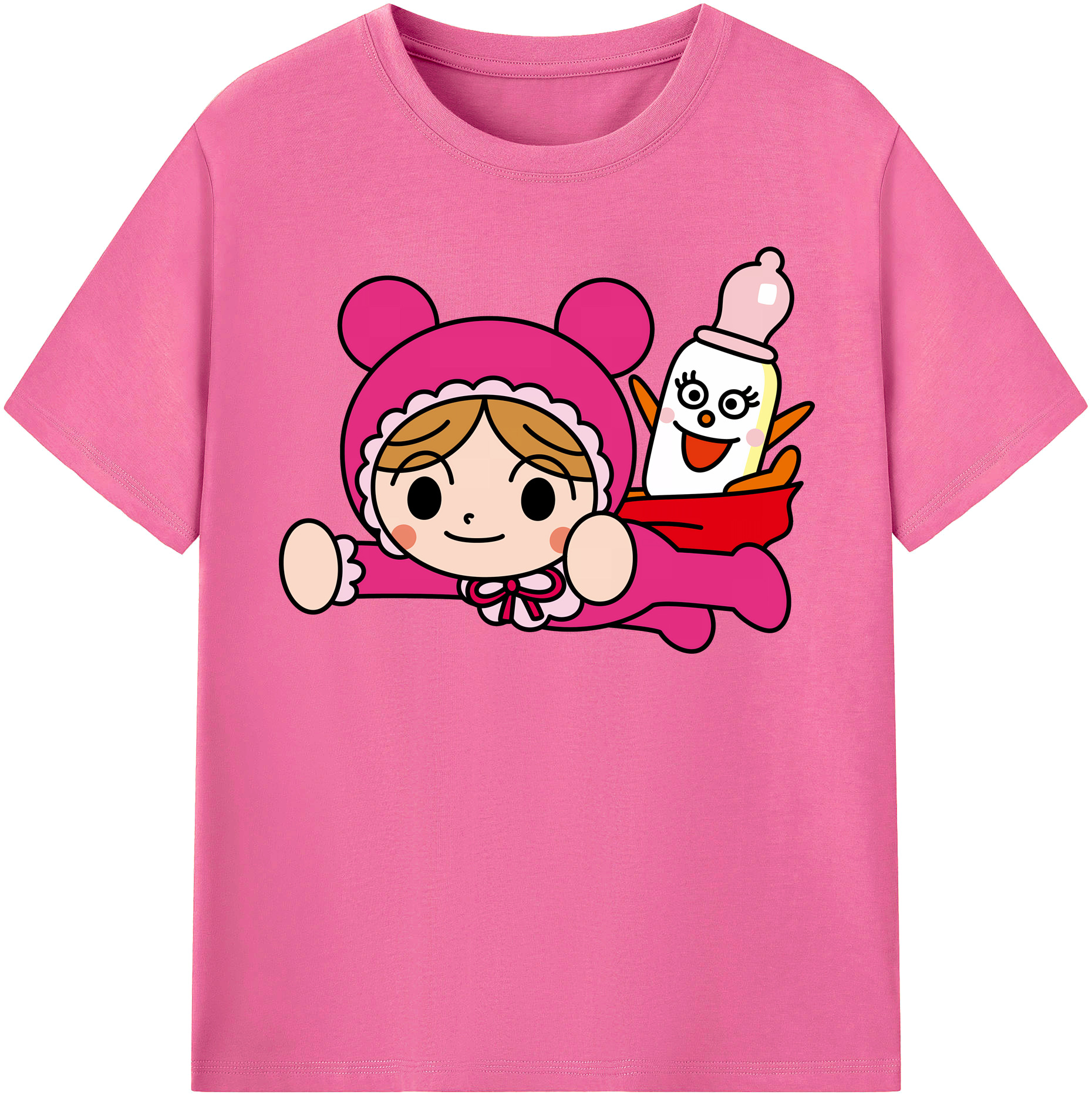 （画像用） アンパンマン Anpanman レディースカジュアルプリントTシャツ（綿100％）